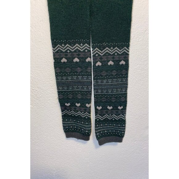 Uniqlo Pants - Uniqlo women’s leggings small 26 Green Cold Weather Knit pattern warm winter